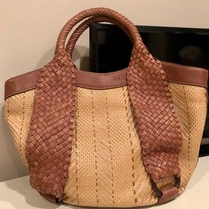 Cole Haan Woven Tan and Brown Tote